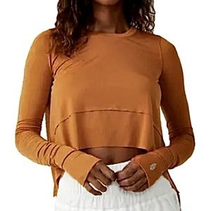 LIKE NEW • Free People FP Movement Long Sleeve Breezy Tempo T-Shirt •